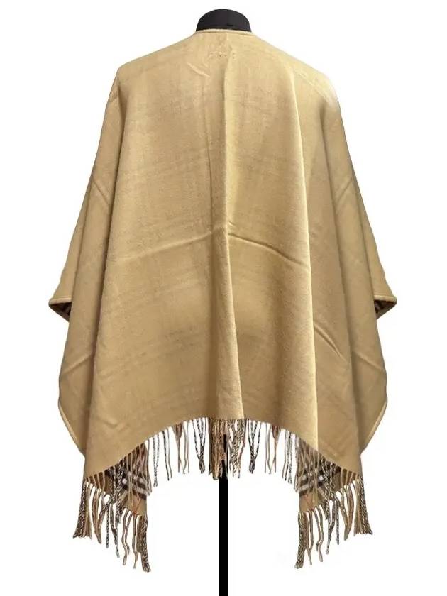 Women's Check Reversible Wool Cape Beige - BURBERRY - BALAAN 7