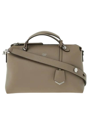 By The Way Boston Leather Medium Tote Bag Beige - FENDI - BALAAN 1