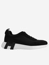 Bouncing Mesh Suede Goatskin Low Top Sneakers Noir - HERMES - BALAAN 2