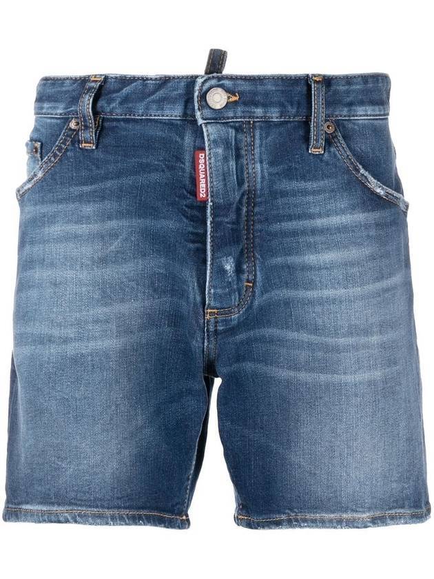 Men's Medium Washed Denim Shorts Blue - DSQUARED2 - BALAAN 1