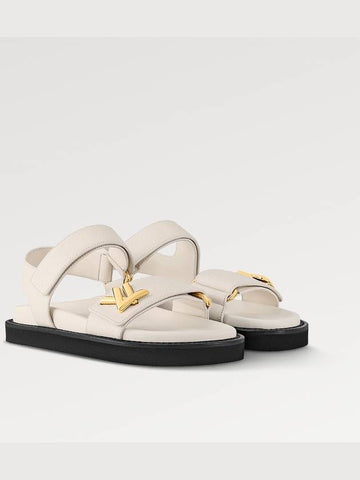 LV Sunset Flat Comfort Sandals Light Beige - LOUIS VUITTON - BALAAN 1