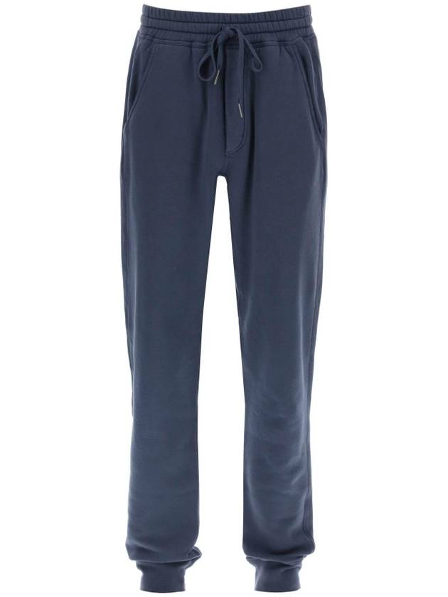 Fleece Cotton Jogger Track Pants Dark Blue - TOM FORD - BALAAN 1