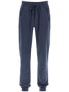 Fleece Cotton Jogger Track Pants Dark Blue - TOM FORD - BALAAN 1