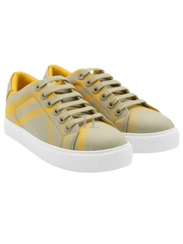 Check Cotton Low Top Sneakers Yellow - BURBERRY - BALAAN 2