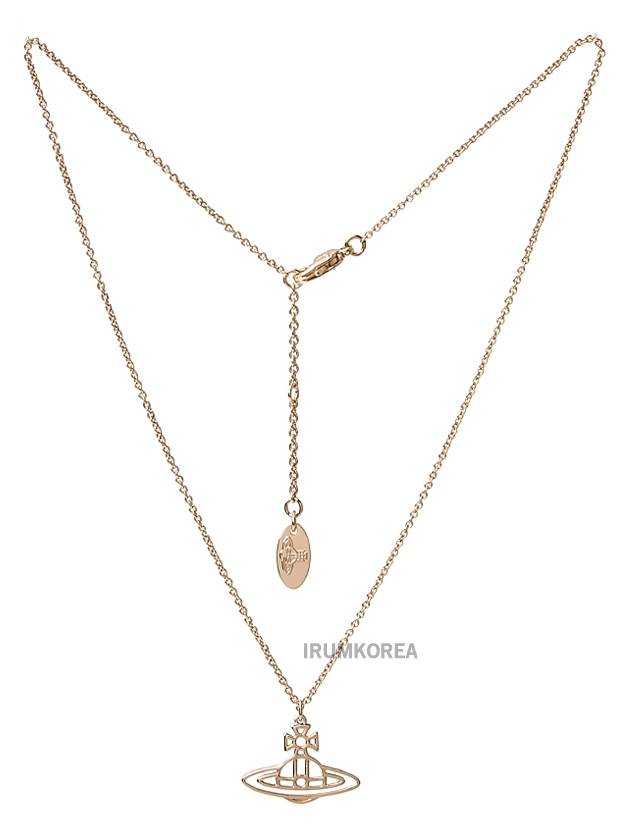 Women's Thin Line Short Flat ORB Pendant Necklace Pink Gold - VIVIENNE WESTWOOD - BALAAN 3