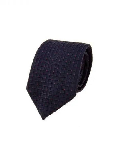 Men s Square Check Pattern Silk Tie Dark Blue 270148 - GIORGIO ARMANI - BALAAN 1