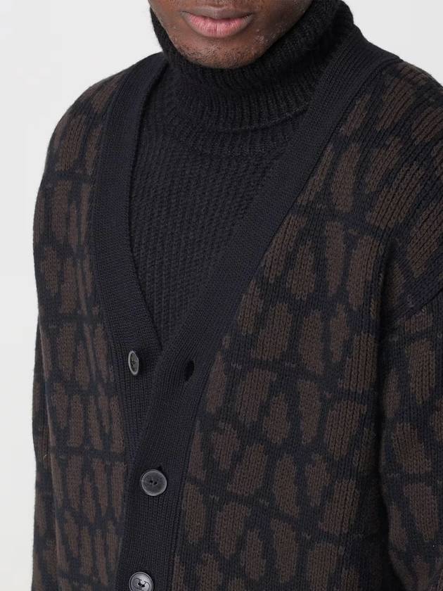 Iconography Wool Cardigan Brown - VALENTINO - BALAAN 8