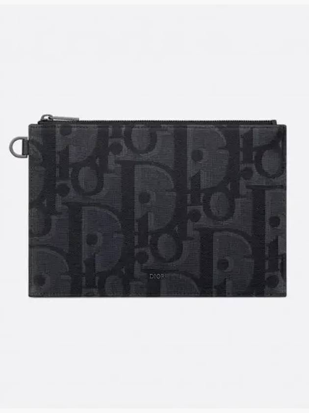 Maxi Oblique Jacquard A5 Pouch Bag Black - DIOR - BALAAN 2