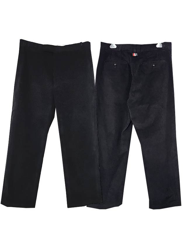 Men's Corduroy Straight Pants Black - THOM BROWNE - BALAAN 2