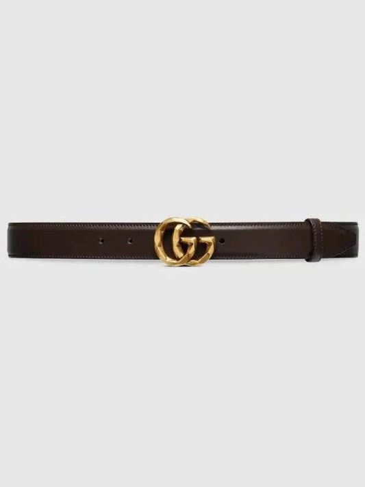 GG Marmont Leather Belt Dark Brown - GUCCI - BALAAN 1