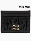 Matelasse Nappa Leather Card Wallet Black - MIU MIU - BALAAN 3