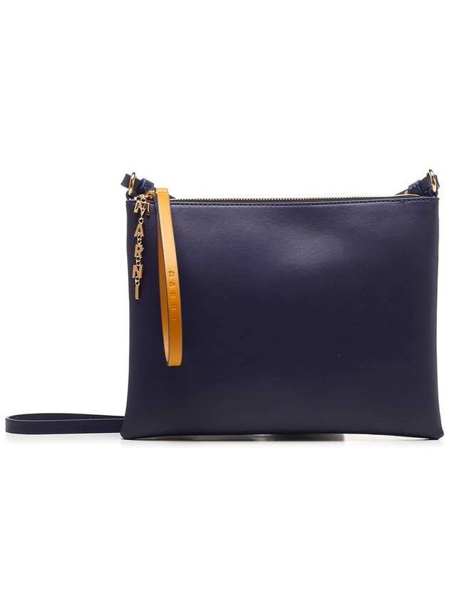 Women's Two-Tone Leather Clutch Bag Blue - MARNI - BALAAN 1