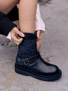 Danbi padded belt middle worker boots black - SHOEHI - BALAAN 1