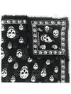 Alexander McQueen Black Skull Print Scarf - ALEXANDER MCQUEEN - BALAAN 4