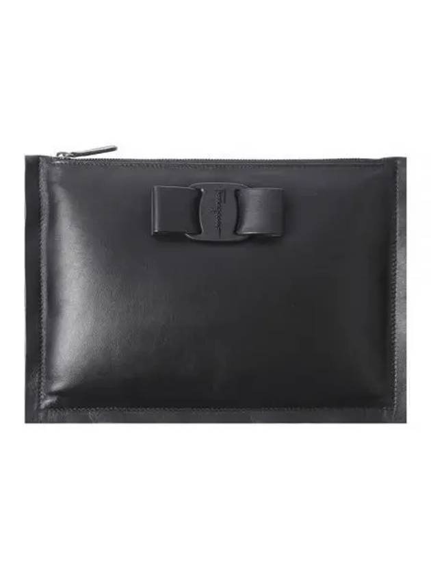 Viva Bow Clutch Bag Black - SALVATORE FERRAGAMO - BALAAN 2