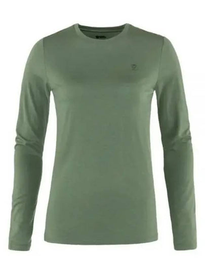 Women's Abisko Wool Long Sleeve T-Shirt Patina Green - FJALL RAVEN - BALAAN 2