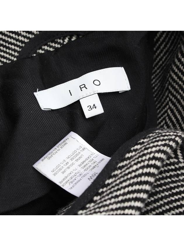 Black and white wool blend herringbone coat 44 55 - IRO - BALAAN 3