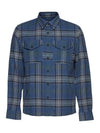 Breton Over Check Long-Sleeve Shirt Navy Blue - A.P.C. - BALAAN 2