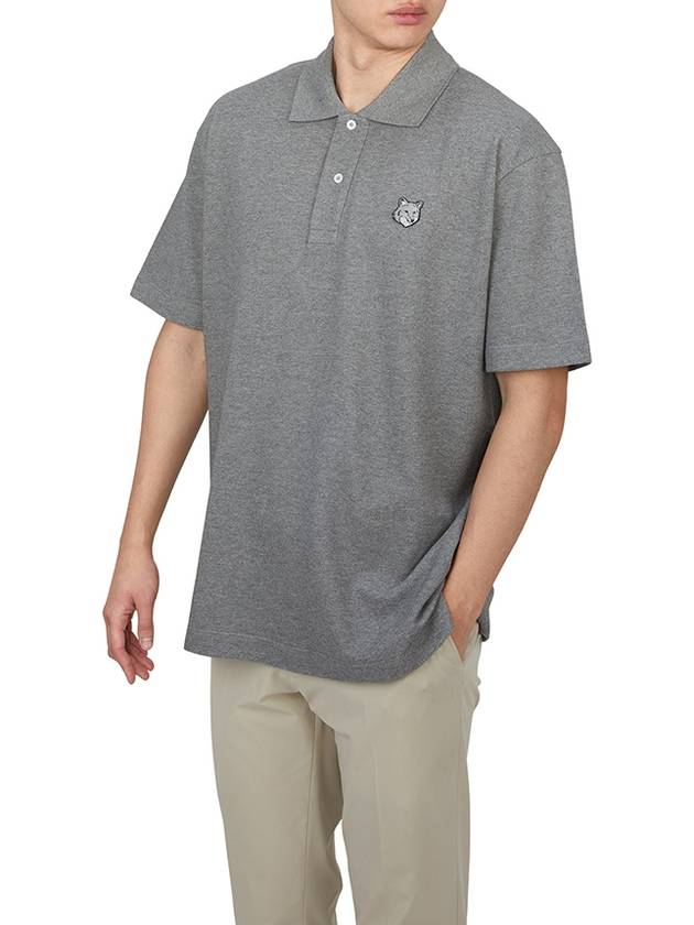 Bold Fox Head Patch Comfort Polo Shirt Grey - MAISON KITSUNE - BALAAN 5