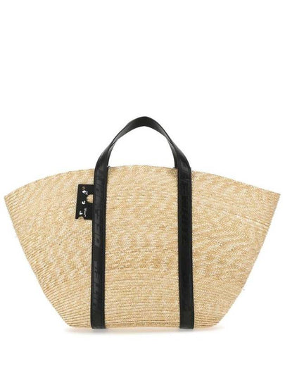 commercial straw tote bag beige - OFF WHITE - BALAAN 2