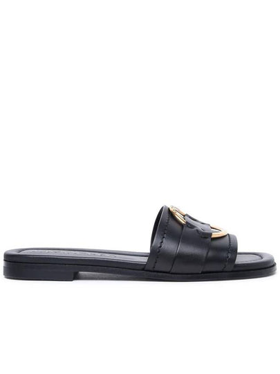 Bell Leather Slippers Black - MONCLER - BALAAN 2