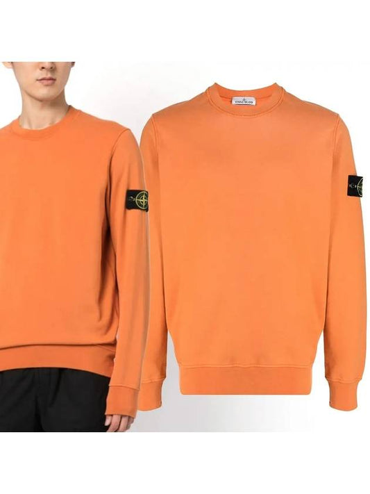 Wappen Patch Crew Neck Sweatshirt Orange - STONE ISLAND - BALAAN 2