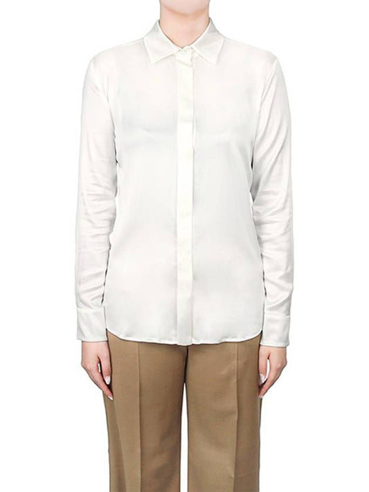 White Lisa silk satin shirt 001 - MAX MARA - BALAAN 1