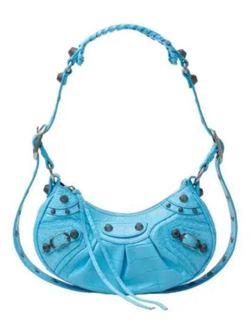 Le Cagol Croco Pattern Shoulder Bag Sky Blue - BALENCIAGA - BALAAN 1
