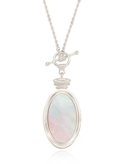 Compass Mother of Pearl Silver Necklace - CHAMBRILLER - BALAAN 2