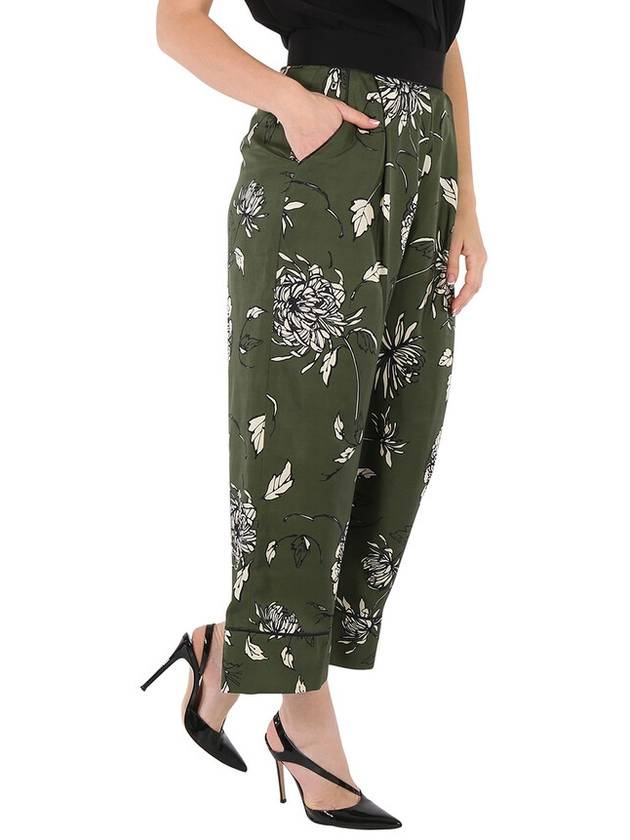 Women's Floral Silk Straight Pants Green - MONCLER - BALAAN 3