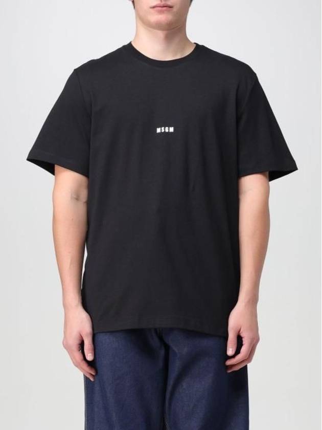 Micro Brushed Logo Print Short Sleeve T-Shirt Black - MSGM - BALAAN 2