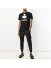 Karman Logo Print Linen Short Sleeve T-Shirt Black - ISABEL MARANT - BALAAN 4