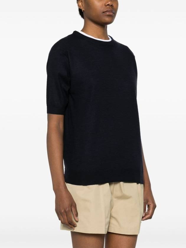 Cashmere crew neck knit top navy - PRADA - BALAAN 4