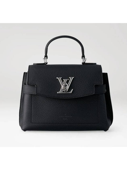 Women s Lock Me Ever Leather Logo Top Handle Cross Bag Black 20997 - LOUIS VUITTON - BALAAN 2