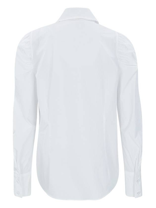 Mutton Sleeve Black Tie Blouse White - NARU KANG - BALAAN 3