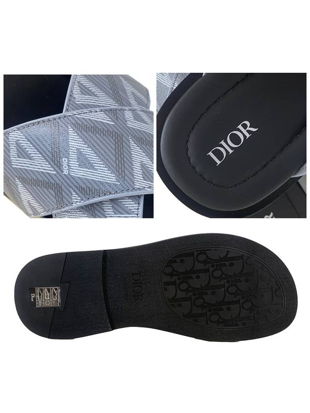 CD Diamond Alias ​​Leather Slippers Grey - DIOR - BALAAN 9