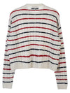 Striped Cashmere Knit Top White - MIU MIU - BALAAN 3