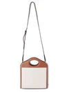 Mini Two-Tone Canvas And Leather Pocket Bag Natural Malt Brown - BURBERRY - BALAAN 4