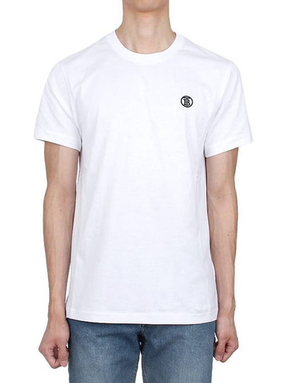 Embroidered Monogram Organic Cotton Short Sleeve T-Shirt White B0651081898 - BURBERRY - BALAAN 2