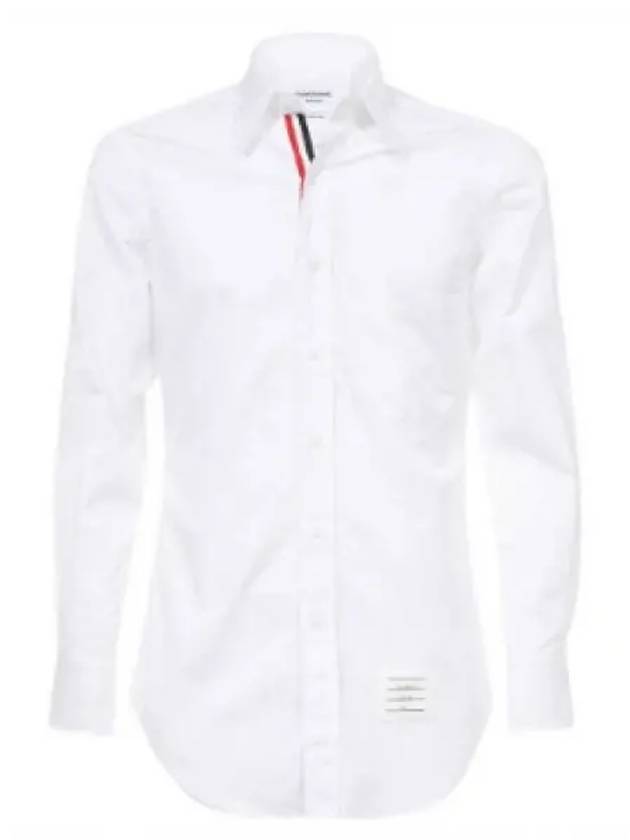 Logo Patch Cotton Shirt White - THOM BROWNE - BALAAN 2