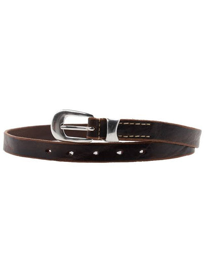 Metal Buckle 2cm Leather Belt Marrone - OUR LEGACY - BALAAN 2