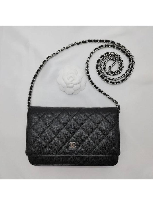 Classic Crossbag On Chain Grained Calfskin & Silver Black - CHANEL - BALAAN 2