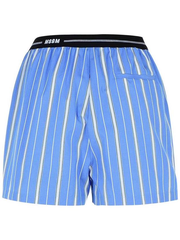 Msgm Blue Cotton Shorts - MSGM - BALAAN 3