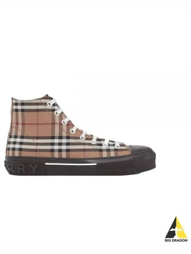 Vintage Check Stripe Logo High Top Sneakers Brown - BURBERRY - BALAAN 2