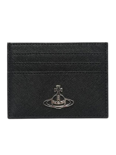 Logo Plaque Card Wallet Black - VIVIENNE WESTWOOD - BALAAN 1