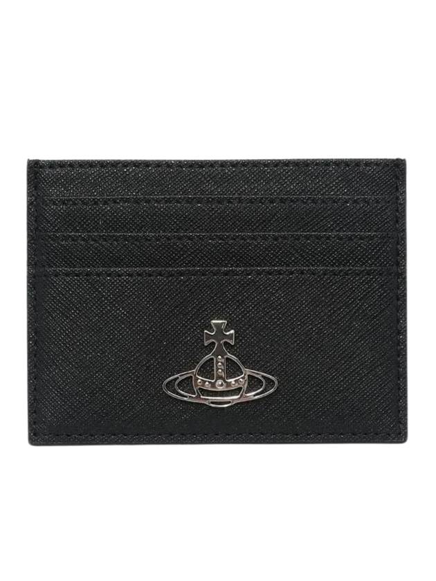 Logo Plaque Card Wallet Black - VIVIENNE WESTWOOD - BALAAN 1