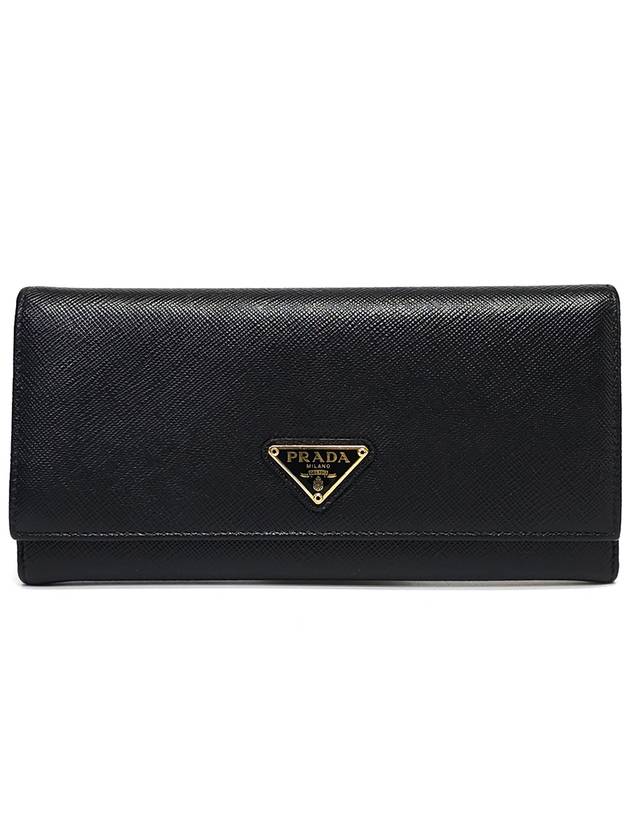 1MH132 Saffiano gold logo long wallet - PRADA - BALAAN 2