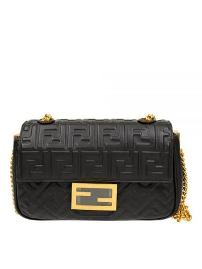 Baguette Medium Nappa Leather Chain Shoulder Bag Black - FENDI - BALAAN 2