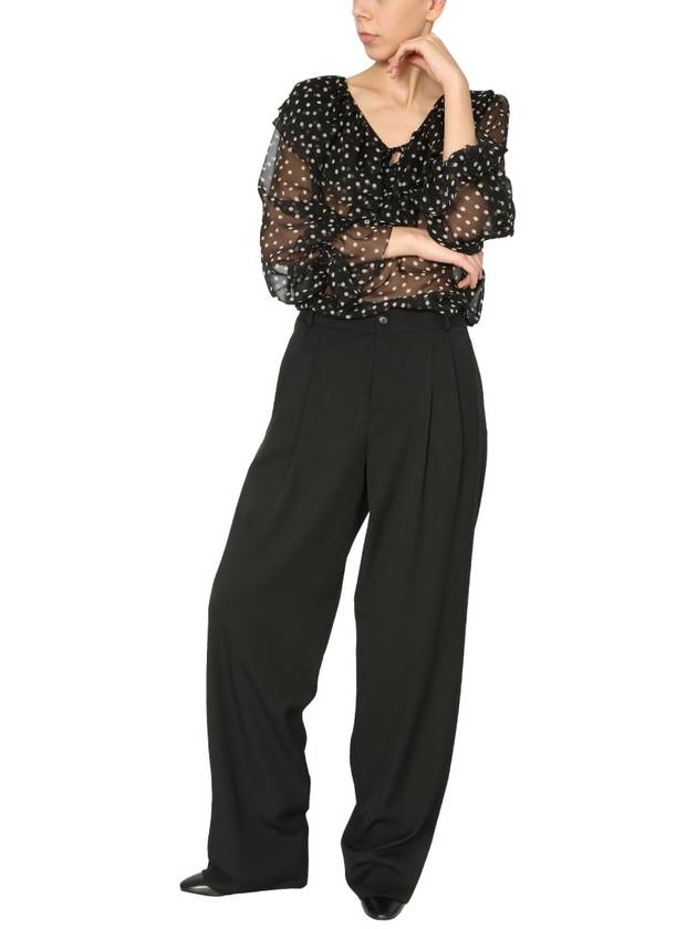 Grande Poudre Wide Pants Black - SAINT LAURENT - BALAAN 3