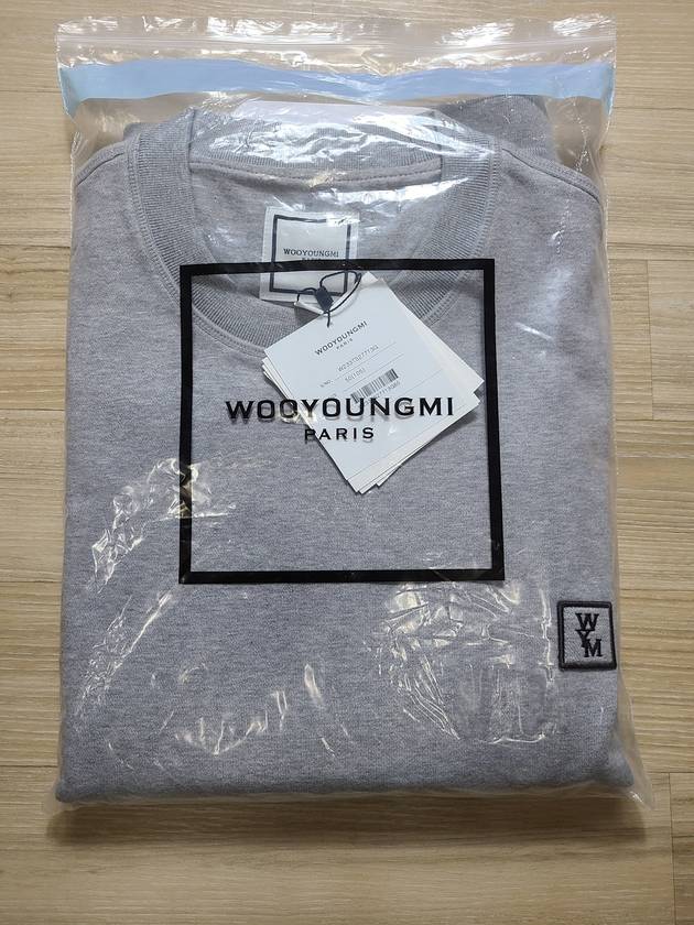 Back Logo Print Crew Neck Sweatshirt Grey - WOOYOUNGMI - BALAAN 3